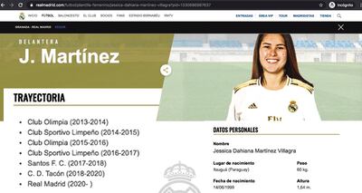 Jéssica,  en el Real Madrid