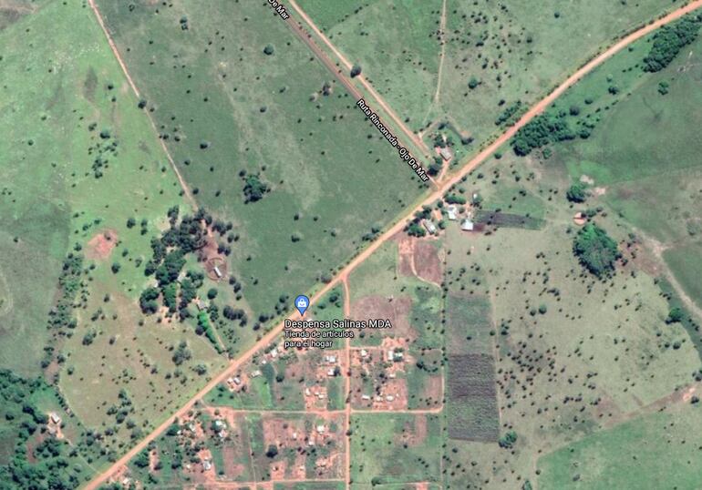 Mapa de la zona donde el capataz José Duarte fue interceptado por los seis desconocidos armados.