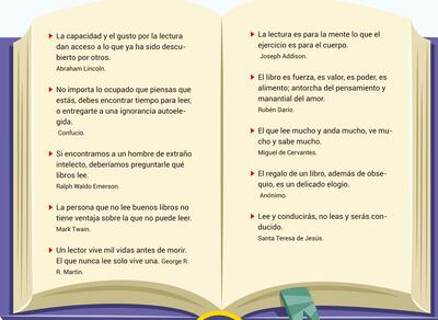 Expresiones motivadoras sobre el hábito de la lectura.
