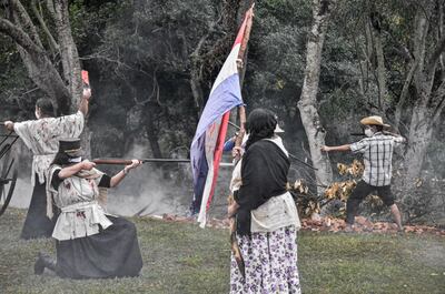 Escenificación de la batalla de Piribebuy.
