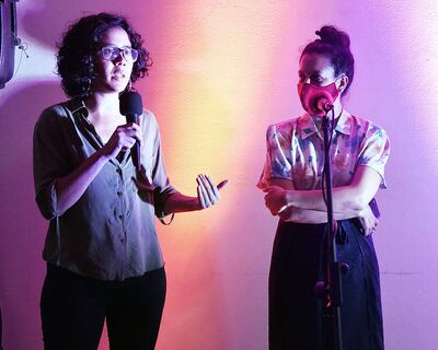 Ximena Zarratea y Rocío Robledo, durante el lanzamiento.