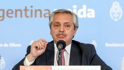 Imagen de archivo del presidente de la Argentina, Alberto Fernández.