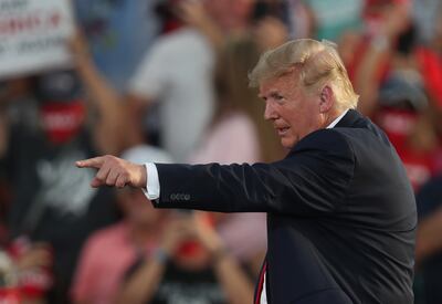 El presidente estadounidense Donald Trump durante un acto político este viernes en Ocala, Florida.