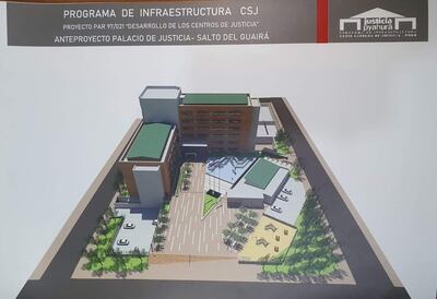 Maqueta del futuro Palacio de Justicia de Salto del Guairá.