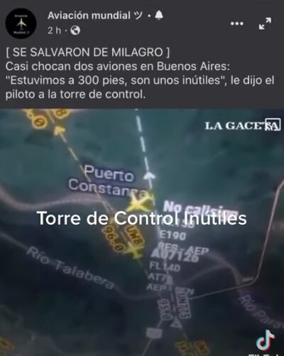 Casi chocan dos aviones en pleno vuelo.