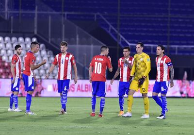 Miguel Almirón (10), ya está listo para enfrentar a Venezuela.