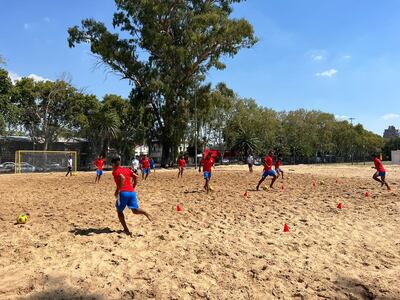 Los Pynandi se movilizaron ayer en Rosario, con miras al debut de hoy frente a Colombia por la Copa América.