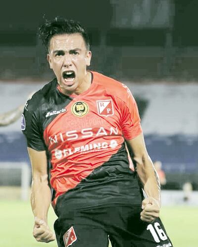 Mario Nicolás Otazú Vera, autor del segundo tanto en la victoria de River Plate (2-1) sobre  Guaireña en el partido de ida. (Foto, @KELITO_1911).