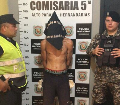 El sindicado fue aprehendido este lunes, por policías en Hernandarias.