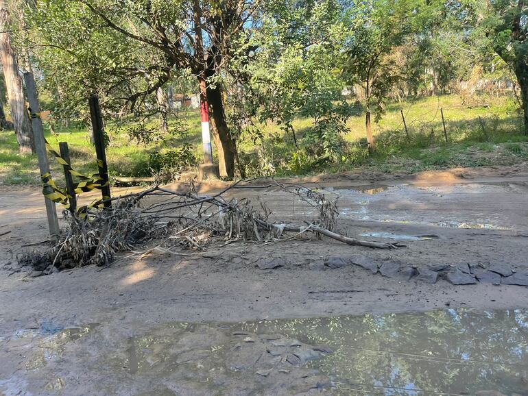 Ramas, baches, destruyen una de las calles de Mariano Roque Alonso