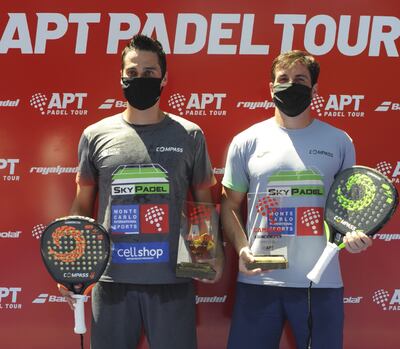 Los brasileños Julio Julianoti y Stefano Flores, campeones del Asunción Open del APT Pádel Tour, que se disputa en casa.