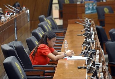 Diputada Jazmín Narváez, líder de la bancada oficialista en la Càmara Baja. Ayer el Ejecutivo tuvo dos reveces, al no aprobarse el crédito de US$ 20 millones y la extensión de la declaración de emergencia por la pandemia.