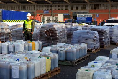 Incautación de toneladas de  drogas en Cartagena, Colombia.