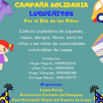 Contacto para la donación Hugo Yegros (0981) 958 354, Lilian Torres (0981) 128 100 y Hugo Vázquez (0983) 685 180