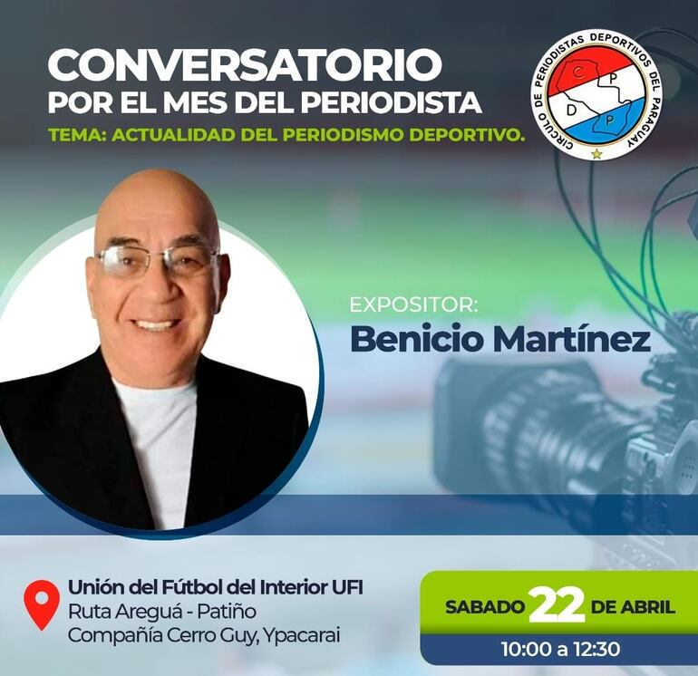 Benicio Martínez expondrá este sábado