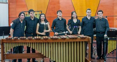 Uno de los ensambles de percusión que actuará hoy en el auditorio de la OSN.