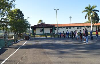 Ceremonia de despedida de los compatriotas en el Comando de Ingeniería del Ejército, esta mañana.