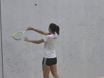 Luján Palacios durante el partido de semifinales en individual femenino.