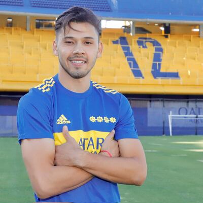 Óscar Romero,  en  La Bombonera con la casaca 11 de Boca.