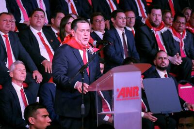 El expresidente Horacio Cartes en un acto del Partido Colorado.
