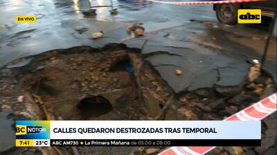 La zanja se abrió en plena avenida Mariscal Estigarribia esquina Ytororó, zona Fernando de la Mora.
