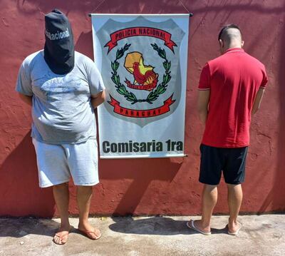 Los sospechosos detenidos con el vehículo usado para el golpe millonario en el Paraná Country Club.