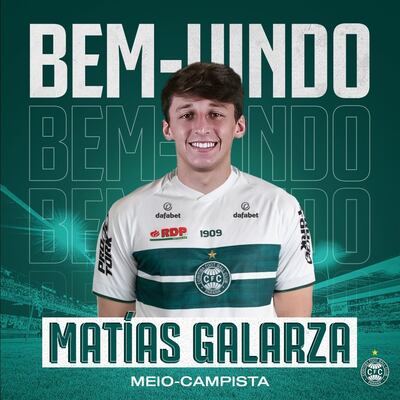 Matías Galarza, nuevo jugador del Coritiba de Brasil.