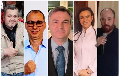 De Izq. a Der.: Gustavo Fernando Ruffinelli, Pablo Rojas, Enrico Sachero, Elianne Amarilla Guirland y Armando Sosa Traverzzi. Miembros del Tribunal de Conducta del PLRA.