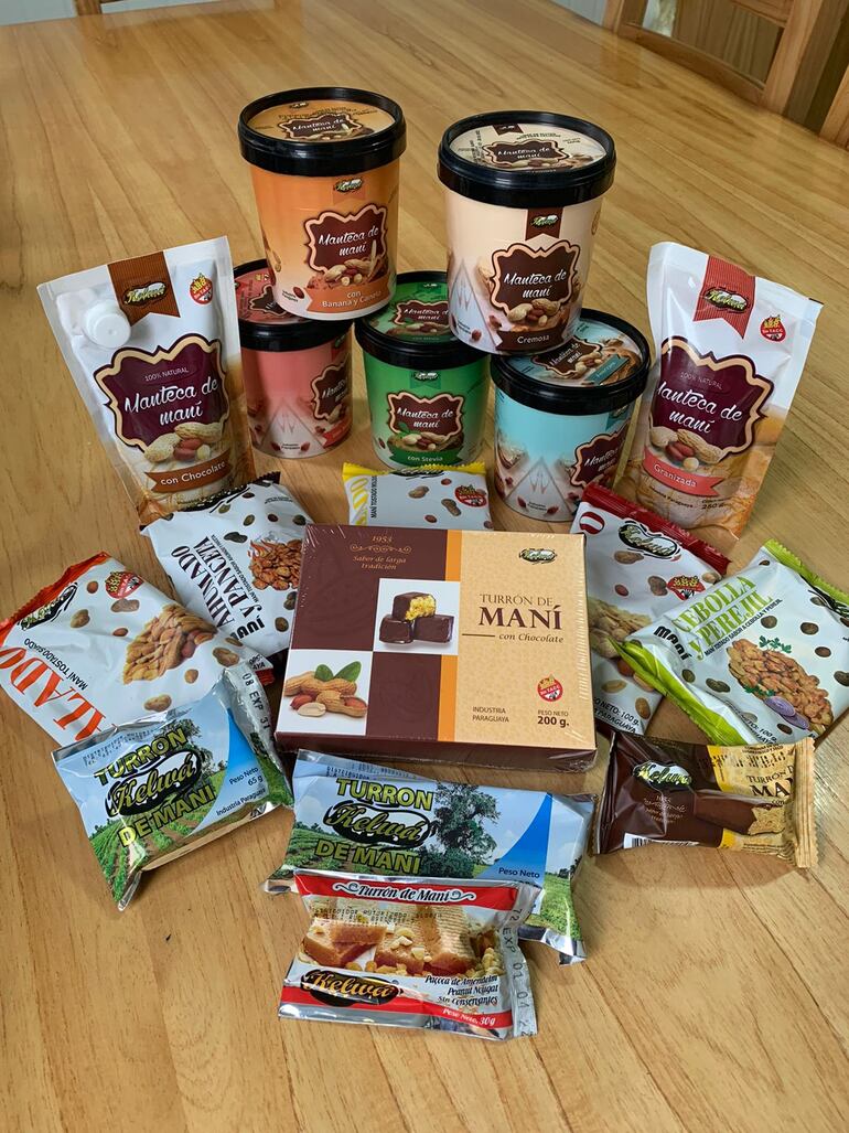 Hoy día, además del turrón, son variados los productos a base de maní que se ofrecen en diversas presentaciones.