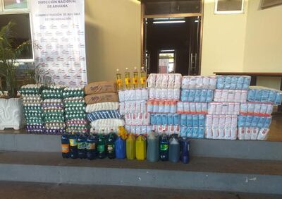 Productos decomisados en la zona de frontera con Posadas.