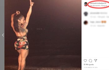 Imágen difundida por la propia Vanessa Trinidad gozando de su libertad en 2018, apenas un año después de su condena de 4 años de prisión.