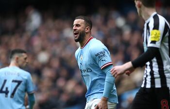 Kyle Walker durante el partido que ganaron 2-0 al Newcastle, el pasado sábado.