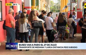 Buses van a paro el 27 de julio