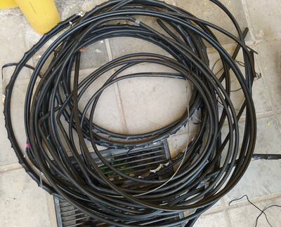 Cable que intentaba ser sustraído del predio.