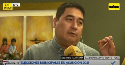 Eduardo Nakayama, candidato a intendente de Asunción. (Captura de ABC TV).