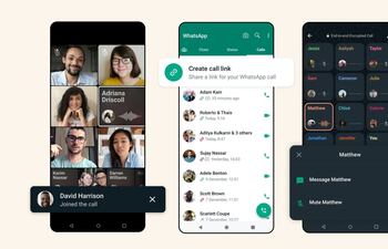 WhatsApp ha anunciado el lanzamiento de las llamadas que pueden acoger hasta 32 participantes y otras novedades relacionadas con los grupos, como la capacidad de enviar mensajes o silenciar a estos contactos durante la conferencia de audio y vídeo.