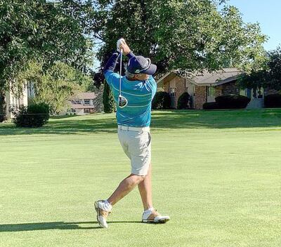 Carlos Franco durante la práctica en Michigan, en el torneo The Ally Challenge del PGA Tour Champions (Foto de la red social).