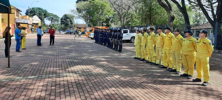 Policías y Bomberos Voluntarios de Yaguarón se alistan para la fiesta patronal
