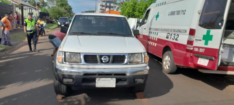 Camioneta involucrada.