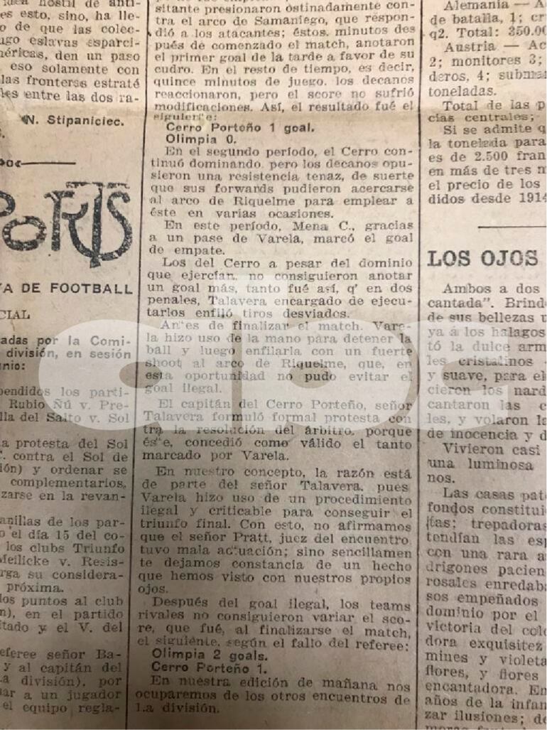 La Tribuna y el superclásico de 1919 cuando la gripe española azotaba al país.