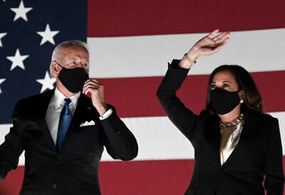 Joe Biden y Kamala Harris durante su campaña política.