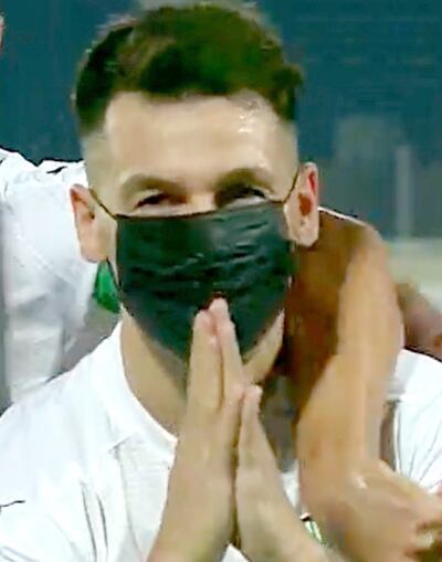 Hernán “Chico” Pérez, tras anotar el gol.