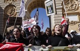 Manfiestaciones contra la reforma de pensiones en Montpellier, France. (EFE/EPA)