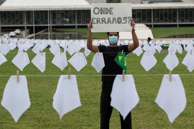 La ONG "Río de Paz" brindó a Brasilia su homenaje por los más de 600 mil fallecidos por covid-19 en Brasil.