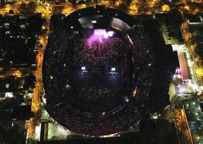 Toma aérea del concierto de Bad Bunny, el viernes por la noche. Se investiga una estafa en la venta de unas 5.000 entradas.