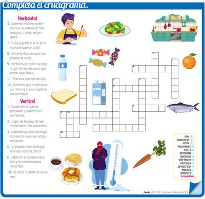 Completa el crucigrama.