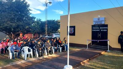 Momento previo de la inauguración oficial de las mejoras y ampliación del local policial de Lima.