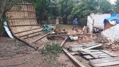 Vivienda afectada en Coronel Martínez.