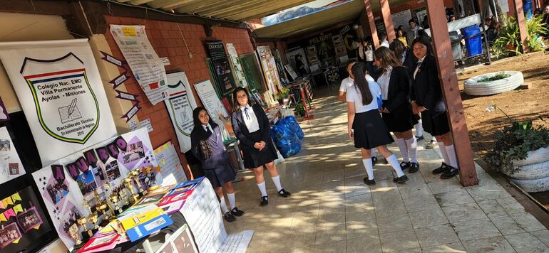 Estudiantes de Ayolas realizan exposición educativa.