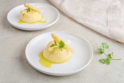 Flan de espárragos.